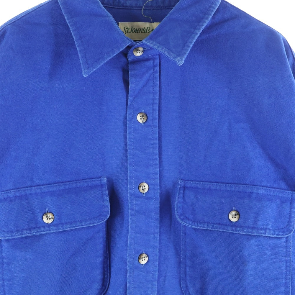 NO BRAND(ノーブランド) STJOHN'SBAY セントジョンズベイ REGULAR レギュラーフィット コットン 長袖シャツ ブルー