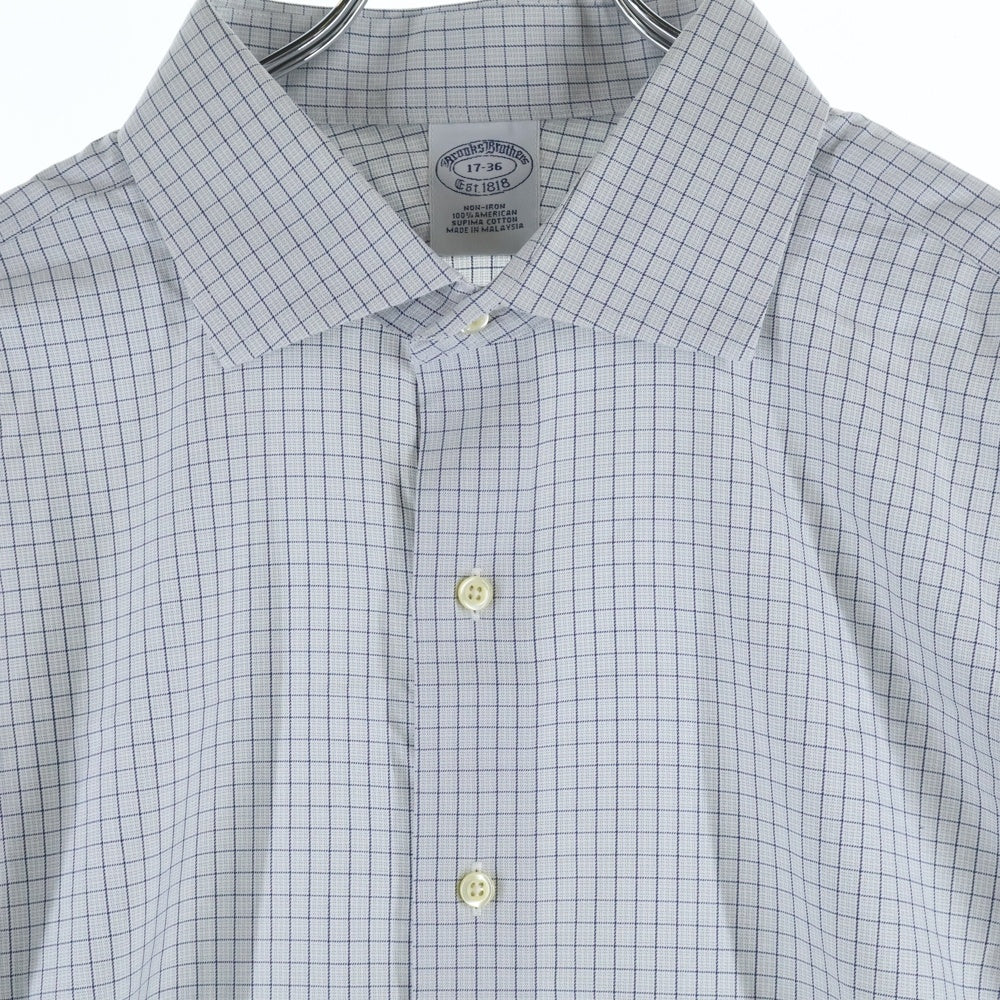 BROOKS BROTHERS(ブルックス ブラザーズ) チェック柄 コットン 長袖シャツ ホワイト/ネイビー