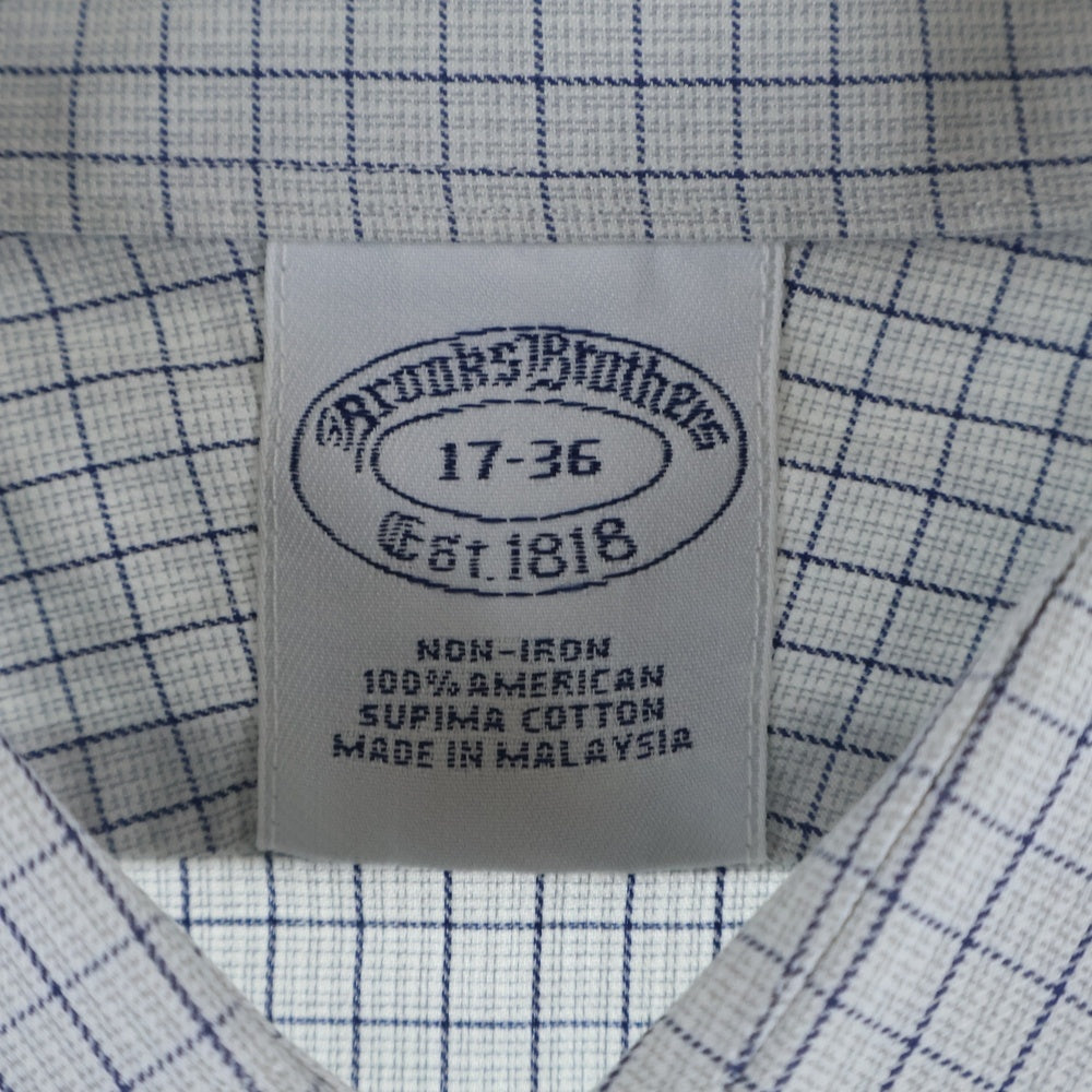 BROOKS BROTHERS(ブルックス ブラザーズ) チェック柄 コットン 長袖シャツ ホワイト/ネイビー