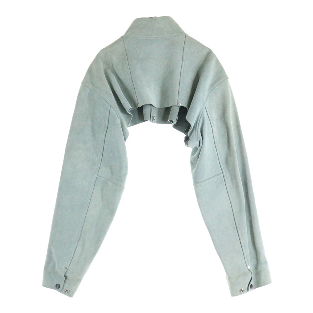 UNUSED(アンユーズド) カウレザースエード スナップ ショートジャケット ライトブルー US1438