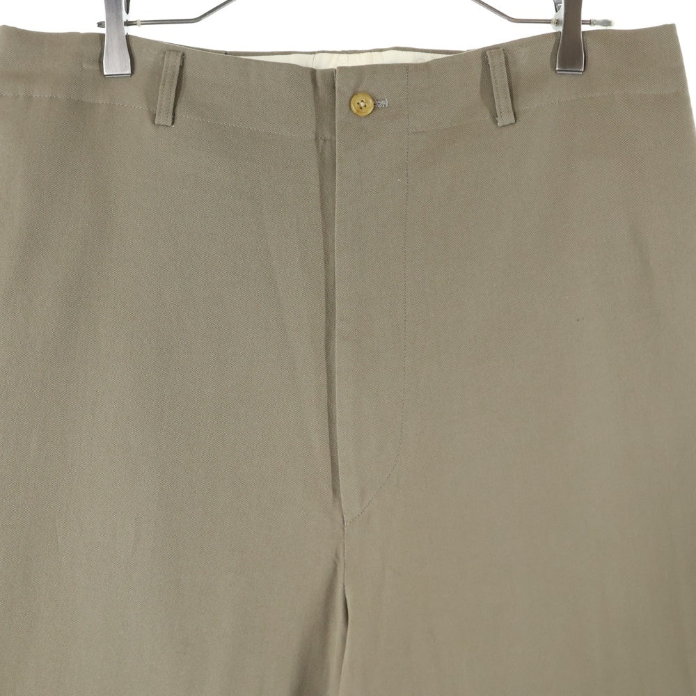 Yohji Yamamoto POUR HOMME(ヨウジヤマモト プールオム) 05SS ウール ノータック ワイドスラックスパンツ ベージュ HS-P10-185