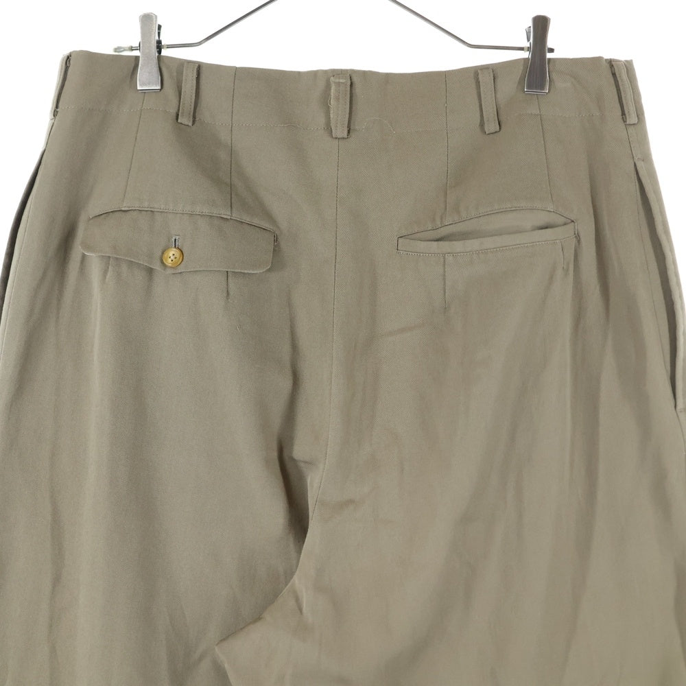 Yohji Yamamoto POUR HOMME(ヨウジヤマモト プールオム) 05SS ウール ノータック ワイドスラックスパンツ ベージュ HS-P10-185