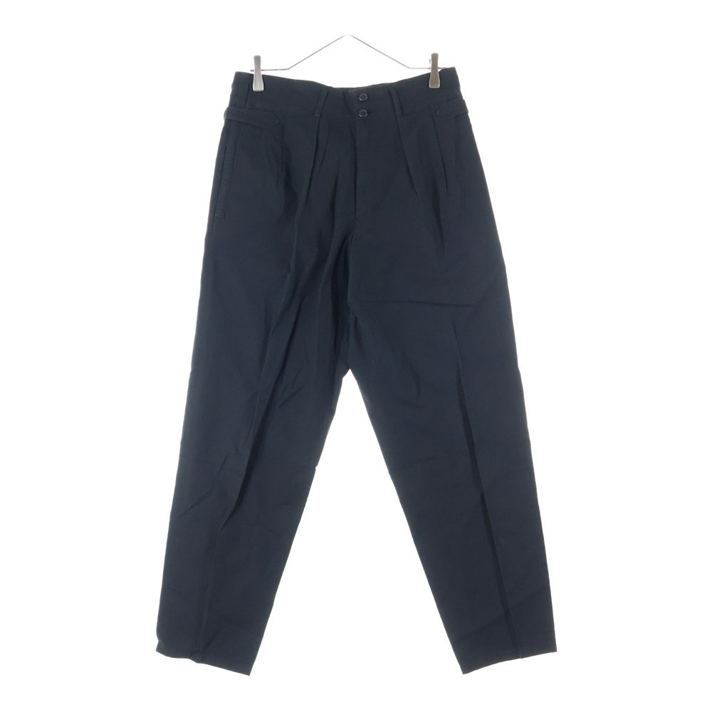 Y's for men(ワイズフォーメン) 90S ストライプデザイン サイドアジャスター コットン ツータックパンツ ブラック MP-P05-019