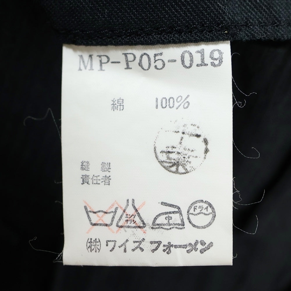 Y's for men(ワイズフォーメン) 90S ストライプデザイン サイドアジャスター コットン ツータックパンツ ブラック MP-P05-019