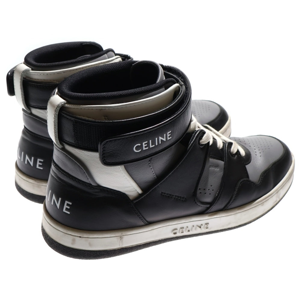 CELINE(セリーヌ) 22AW CT-05 HIGH TOP SNEAKER レザー ハイカットスニーカー グレー/ブラック/ホワイト 349263338C