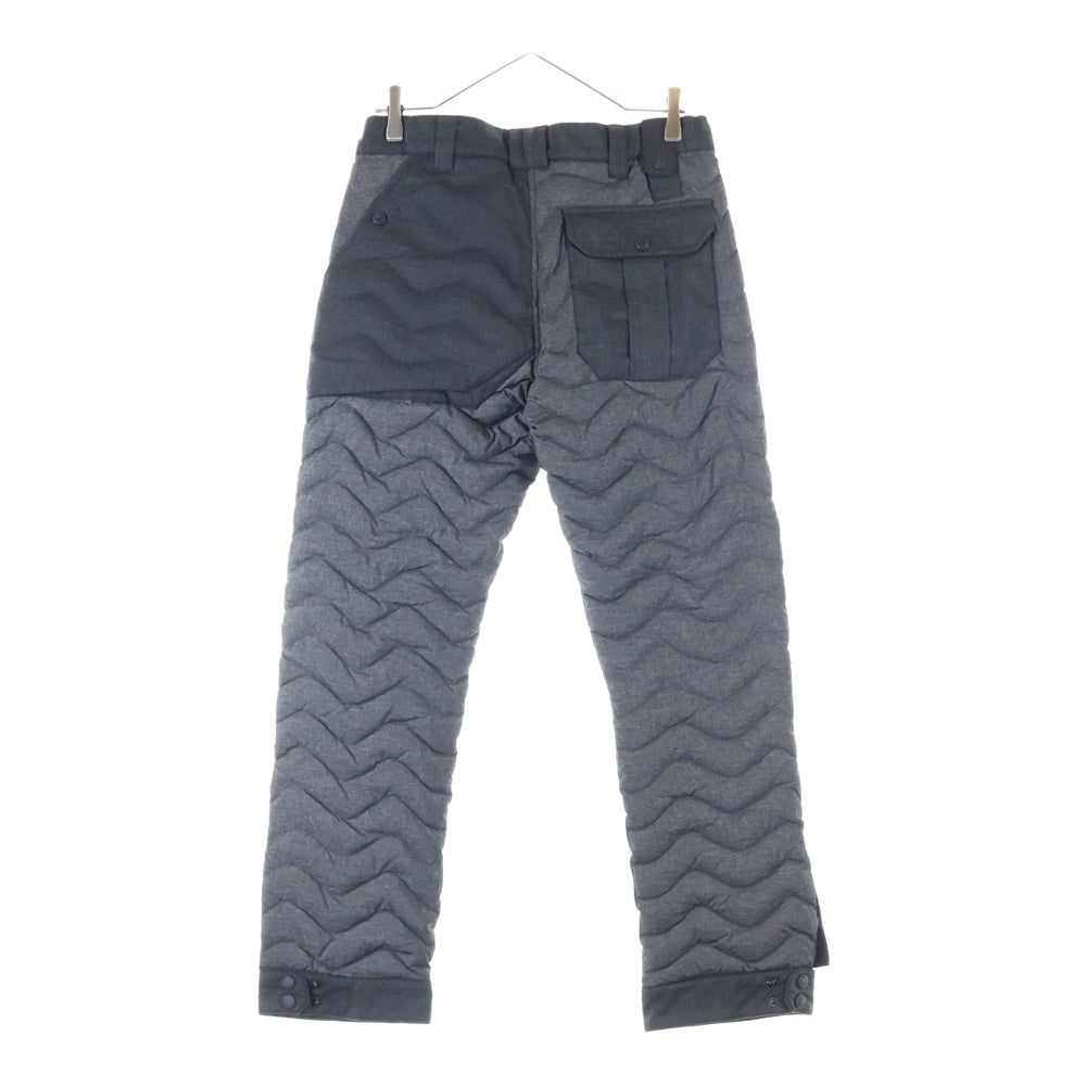 MONCLER(モンクレール) PANTALONE レザーパッチロゴ マルチポケット ダウン ロングパンツ グレー 3209H1140385