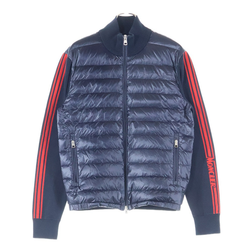 MONCLER(モンクレール) 20SS CARDIGAN TRICOT サイドライン ニット切替 ダウン ジップアップジャケット ネイビー F10919B50000 V9059