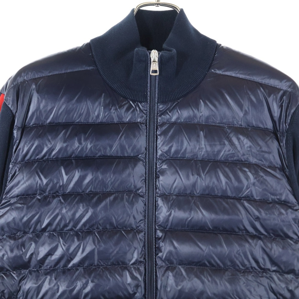 MONCLER(モンクレール) 20SS CARDIGAN TRICOT サイドライン ニット切替 ダウン ジップアップジャケット ネイビー F10919B50000 V9059