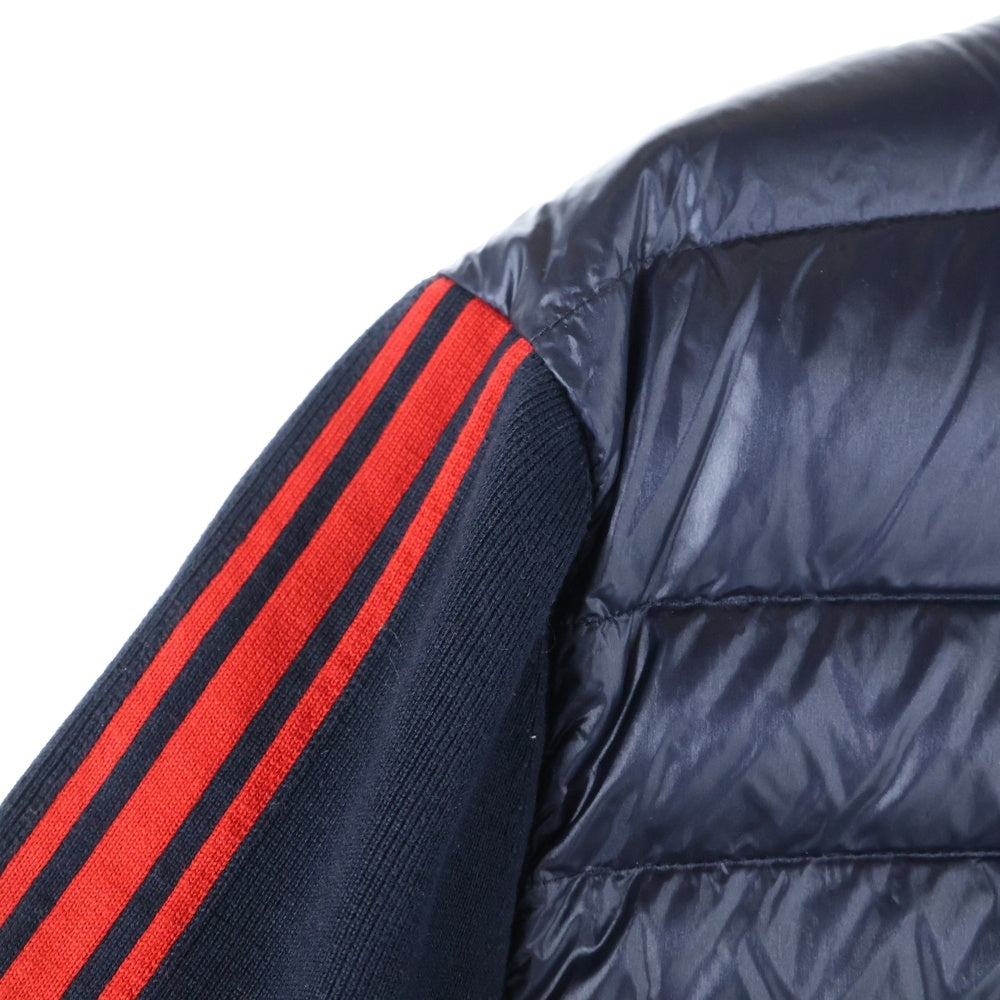 MONCLER(モンクレール) 20SS CARDIGAN TRICOT サイドライン ニット切替 ダウン ジップアップジャケット ネイビー F10919B50000 V9059