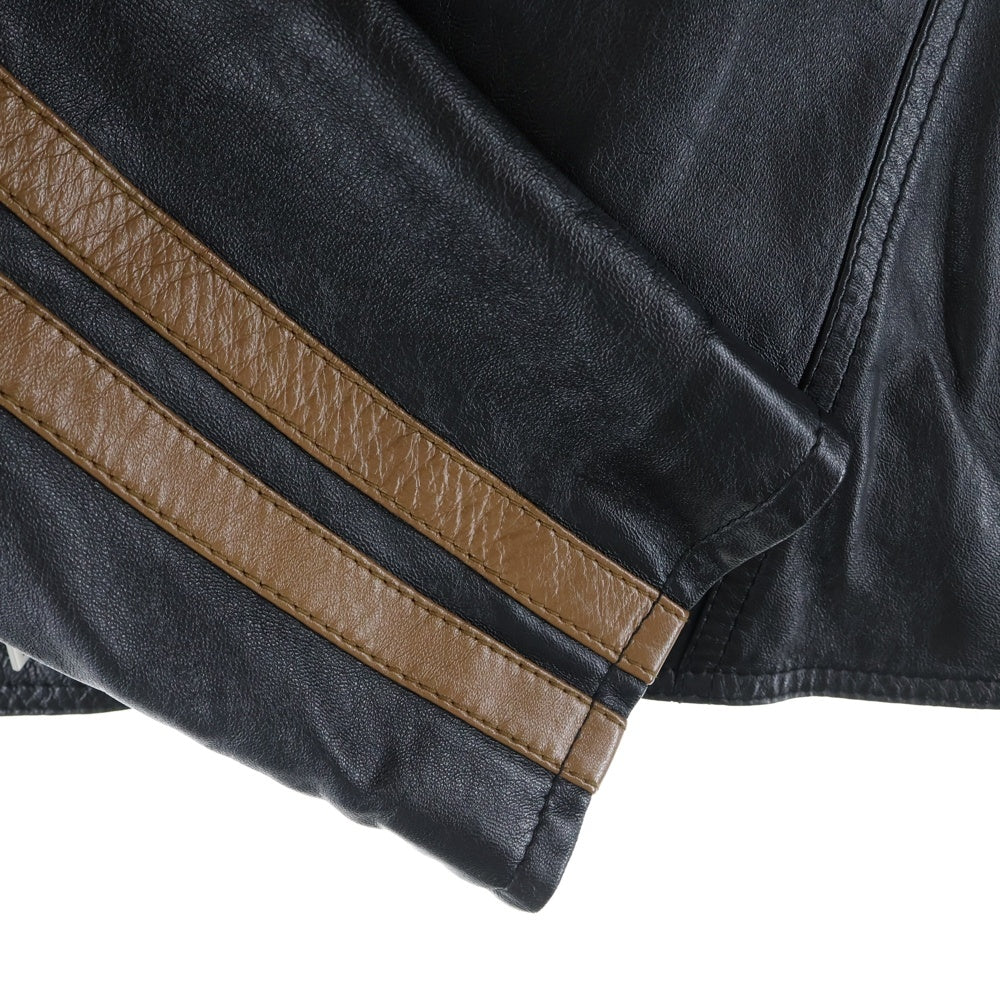 CELINE(セリーヌ) 20AW CAFE RACER JACKET カフェレーサー バイカラー レザージャケット ブラック/ブラウン 2E744280D
