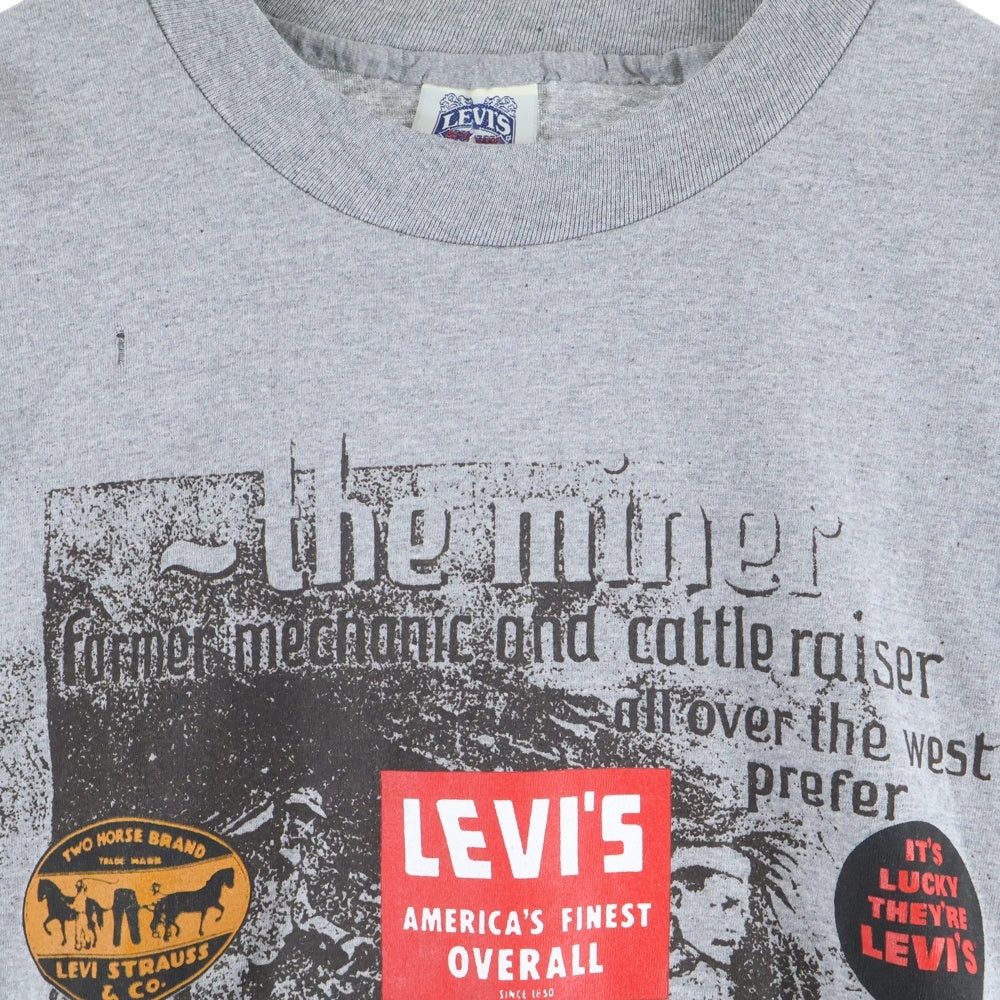 Levi's(リーバイス) 90s VINTAGE AMERICA'S FINEST OVERALL プリントTシャツ グレー