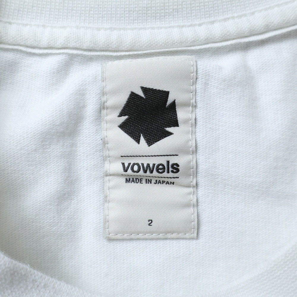 NO BRAND(ノーブランド) vowels / バウルズ CLASSIC TEE コットンジャージー半袖Tシャツ ホワイト 24SS-T008-01-2