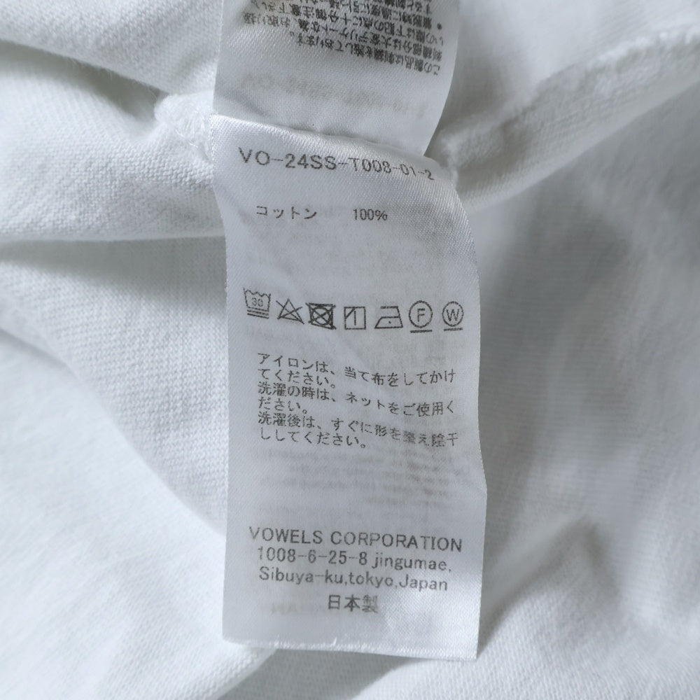 NO BRAND(ノーブランド) vowels / バウルズ CLASSIC TEE コットンジャージー半袖Tシャツ ホワイト 24SS-T008-01-2