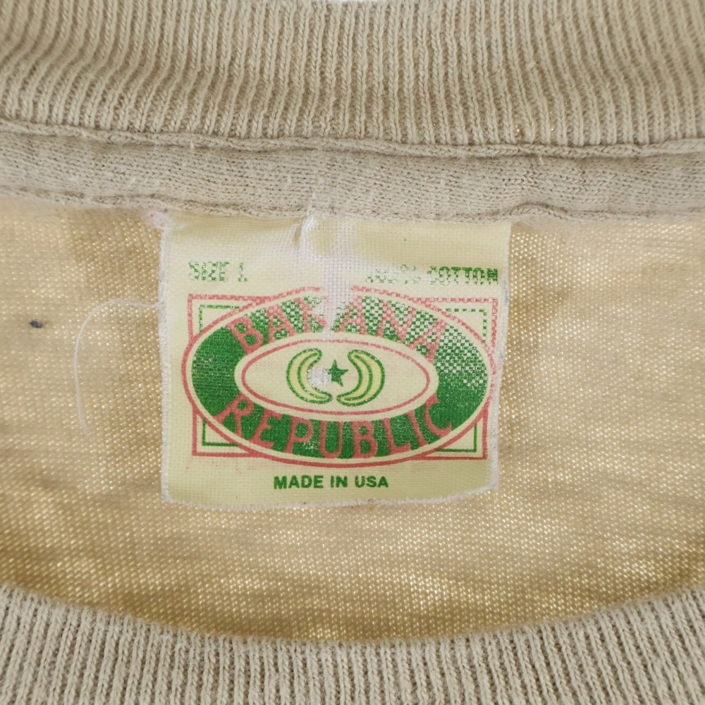 BANANA REPUBLIC(バナナリパブリック) 80s VINTAGE ロゴプリント 半袖Tシャツ ベージュ