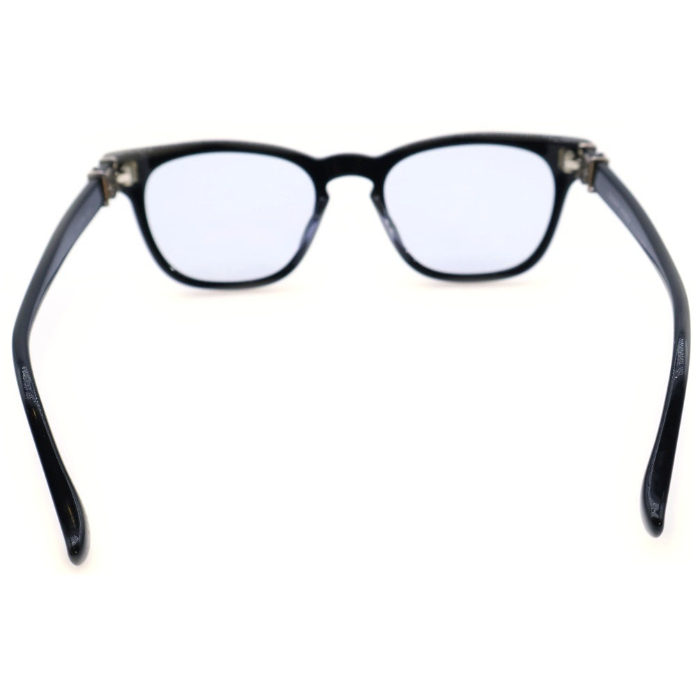 CHROME HEARTS(クロムハーツ) LOUVIN CUP ホースシューテンプル ボストンフレームサングラス アイウェア 眼鏡 ブラック/シルバー