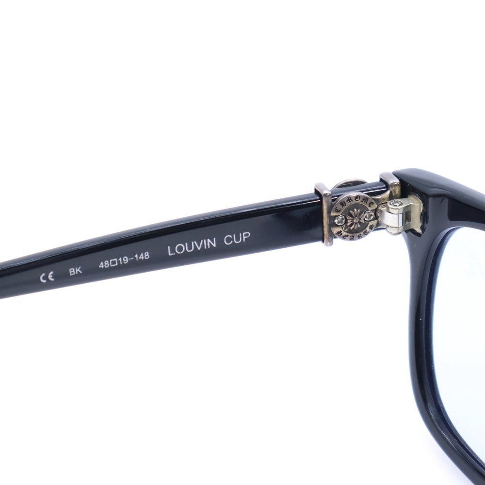 CHROME HEARTS(クロムハーツ) LOUVIN CUP ホースシューテンプル ボストンフレームサングラス アイウェア 眼鏡 ブラック/シルバー