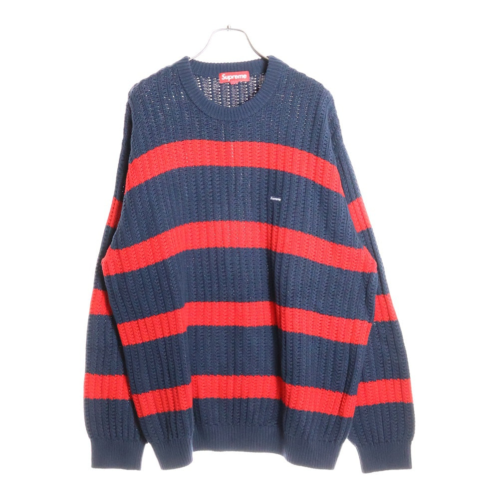 SUPREME(シュプリーム) 25SS Stripe Small Box Sweater ストライプ スモールボックス ニットセーター ネイビー/レッド