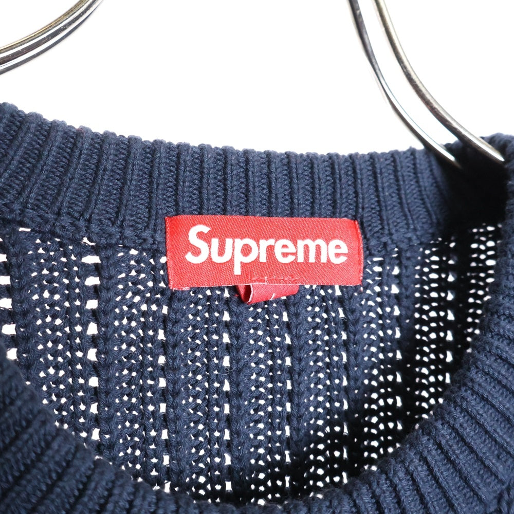 SUPREME(シュプリーム) 25SS Stripe Small Box Sweater ストライプ スモールボックス ニットセーター ネイビー/レッド