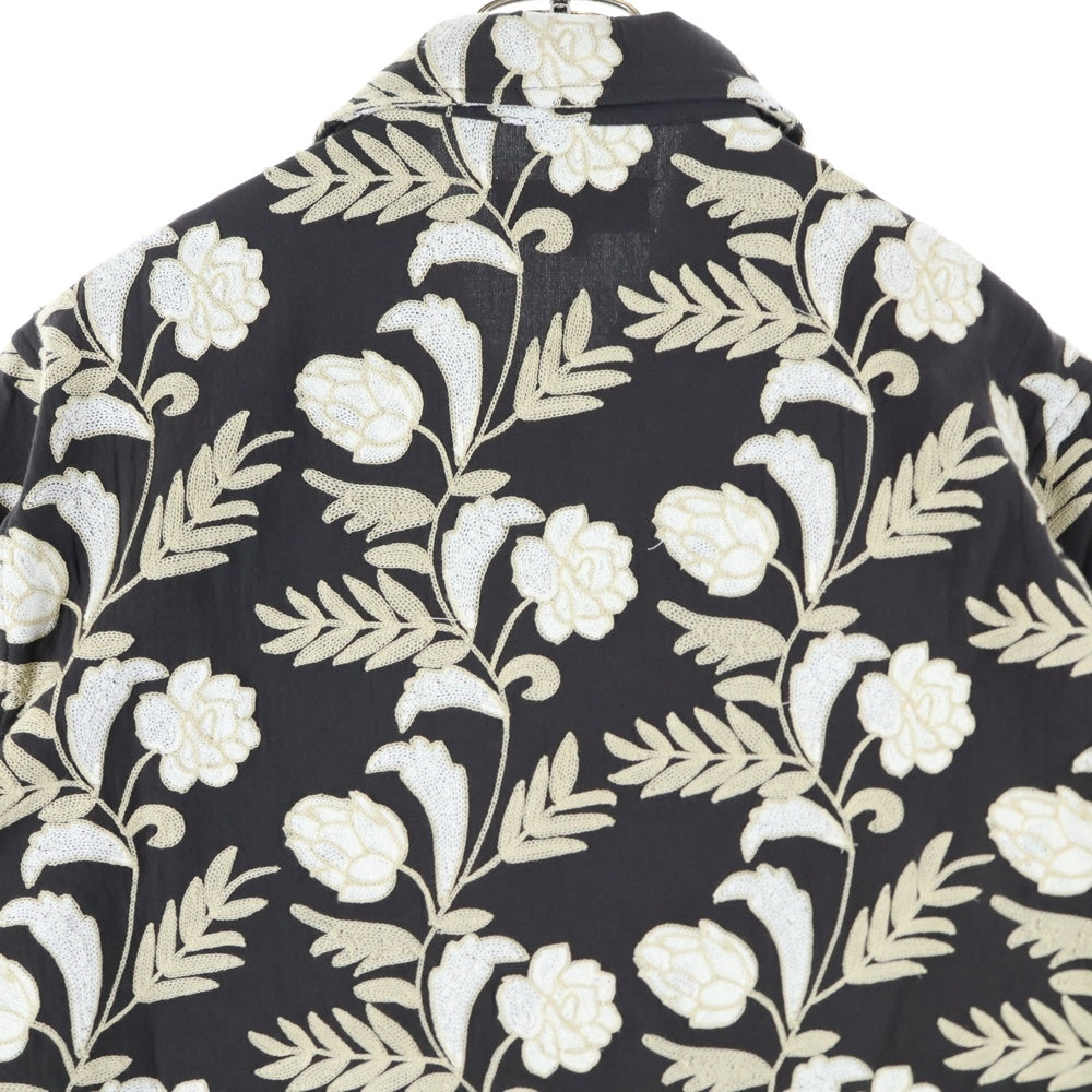 KITH(キス) 25SS Floral Woodpoint shirts フローラル ウッドポイント スナップボタン 半袖シャツ ブラウン 25‐051‐060‐0004