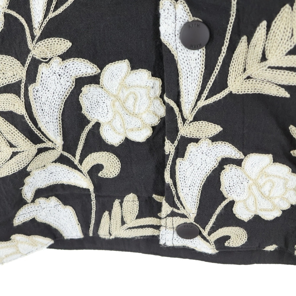 KITH(キス) 25SS Floral Woodpoint shirts フローラル ウッドポイント スナップボタン 半袖シャツ ブラウン 25‐051‐060‐0004