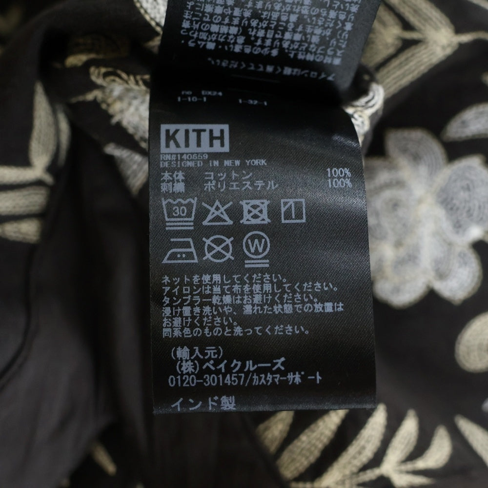 KITH(キス) 25SS Floral Woodpoint shirts フローラル ウッドポイント スナップボタン 半袖シャツ ブラウン 25‐051‐060‐0004
