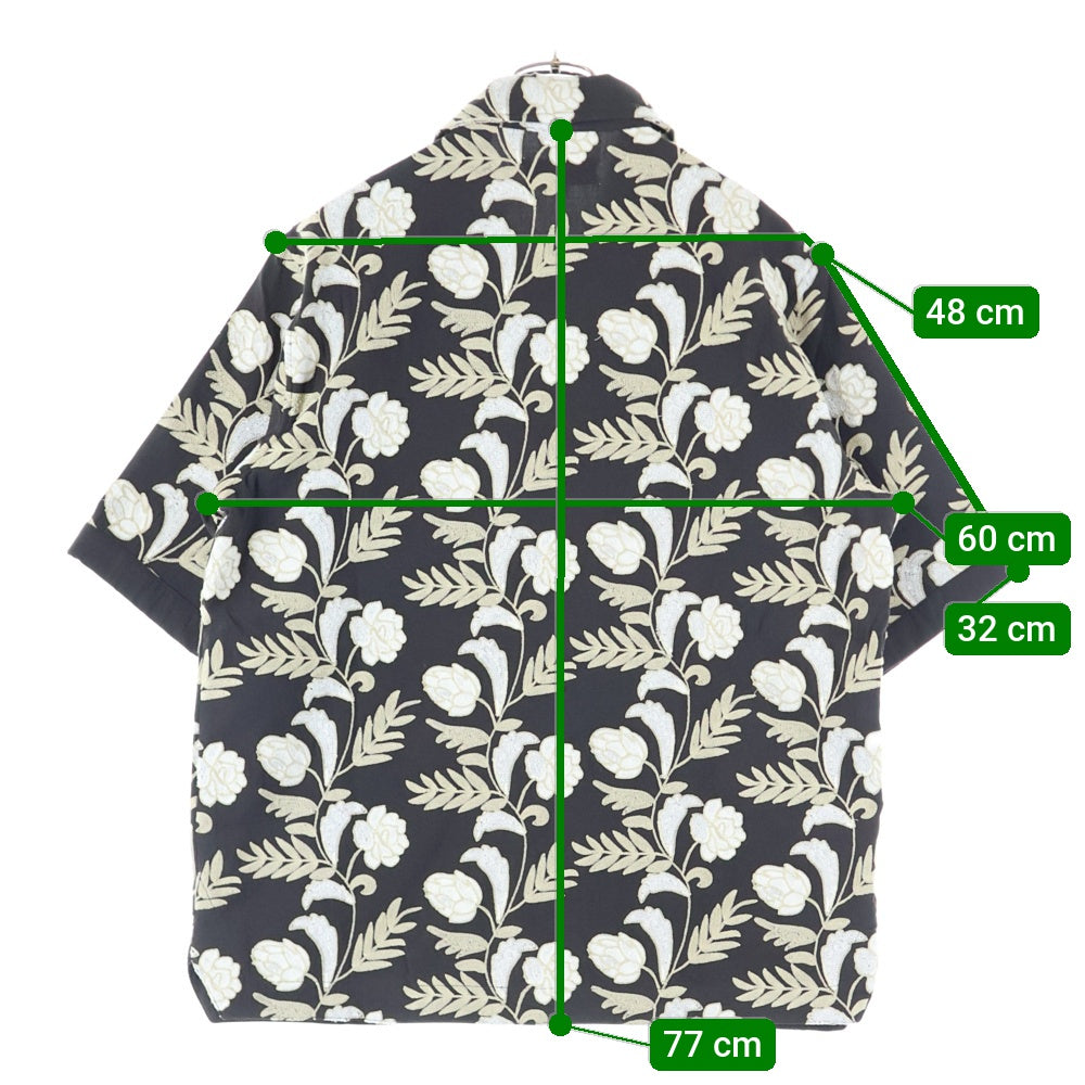 KITH(キス) 25SS Floral Woodpoint shirts フローラル ウッドポイント スナップボタン 半袖シャツ ブラウン 25‐051‐060‐0004