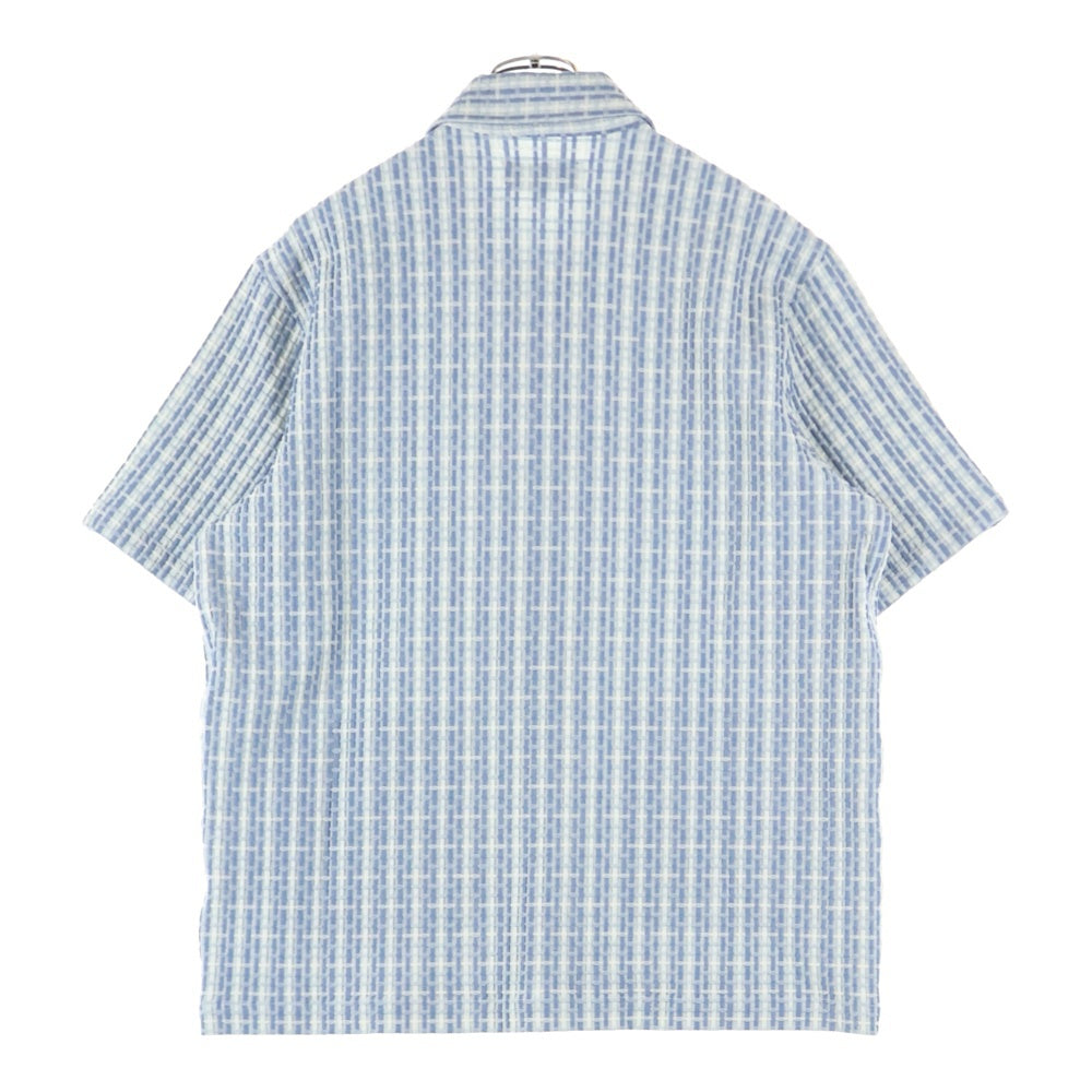 KITH(キス) 25SS Bubble Check Short Sleeve Boxy Collared Overshirt バブルチェック ボクシーシルエット オーバーサイズ 半袖 シャツ ブルー 25‐051‐060