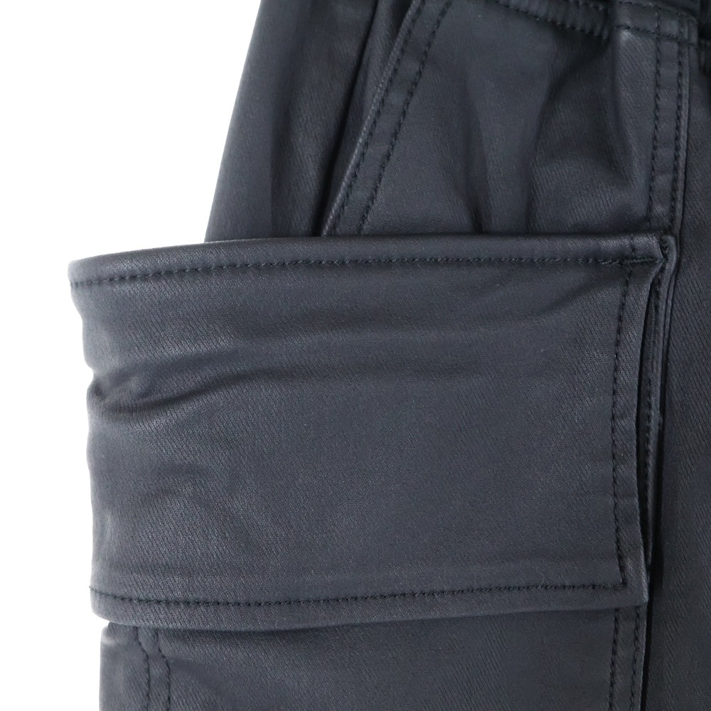Danke Schon(ダンケシェーン) 21AW コーティング レーヨン カーゴパンツ ブラック 22A-PTL021