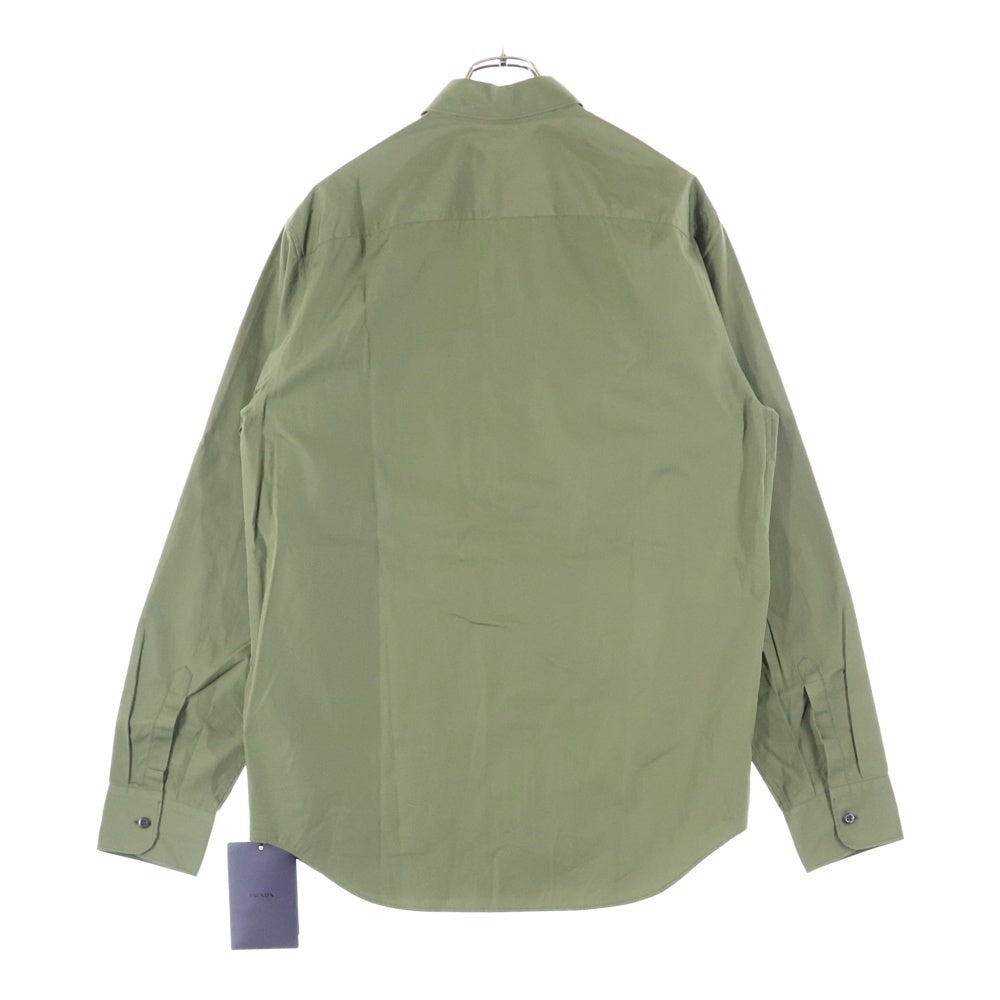 PRADA(プラダ) トライアングル ロゴ 三角プレート 長袖 シャツ カーキ UCN549 S000