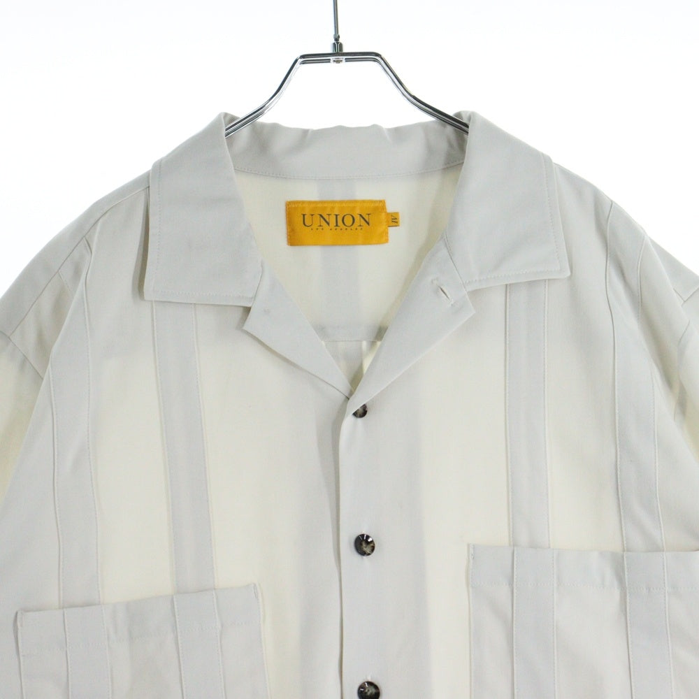UNION(ユニオン) 24SS MOTEN SS WOVEN オープンカラー ボーリング 半袖 シャツ ホワイト WSS-213