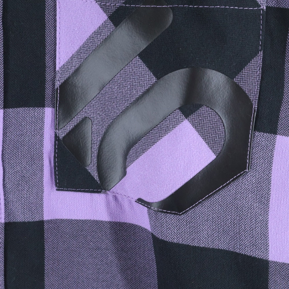 adidas(アディダス) チェック柄 ロングスリーブ レギュラーカラーシャツ パープル/ブラック HS8914