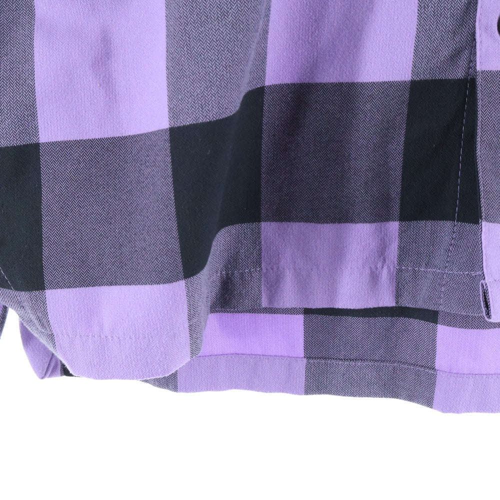 adidas(アディダス) チェック柄 ロングスリーブ レギュラーカラーシャツ パープル/ブラック HS8914