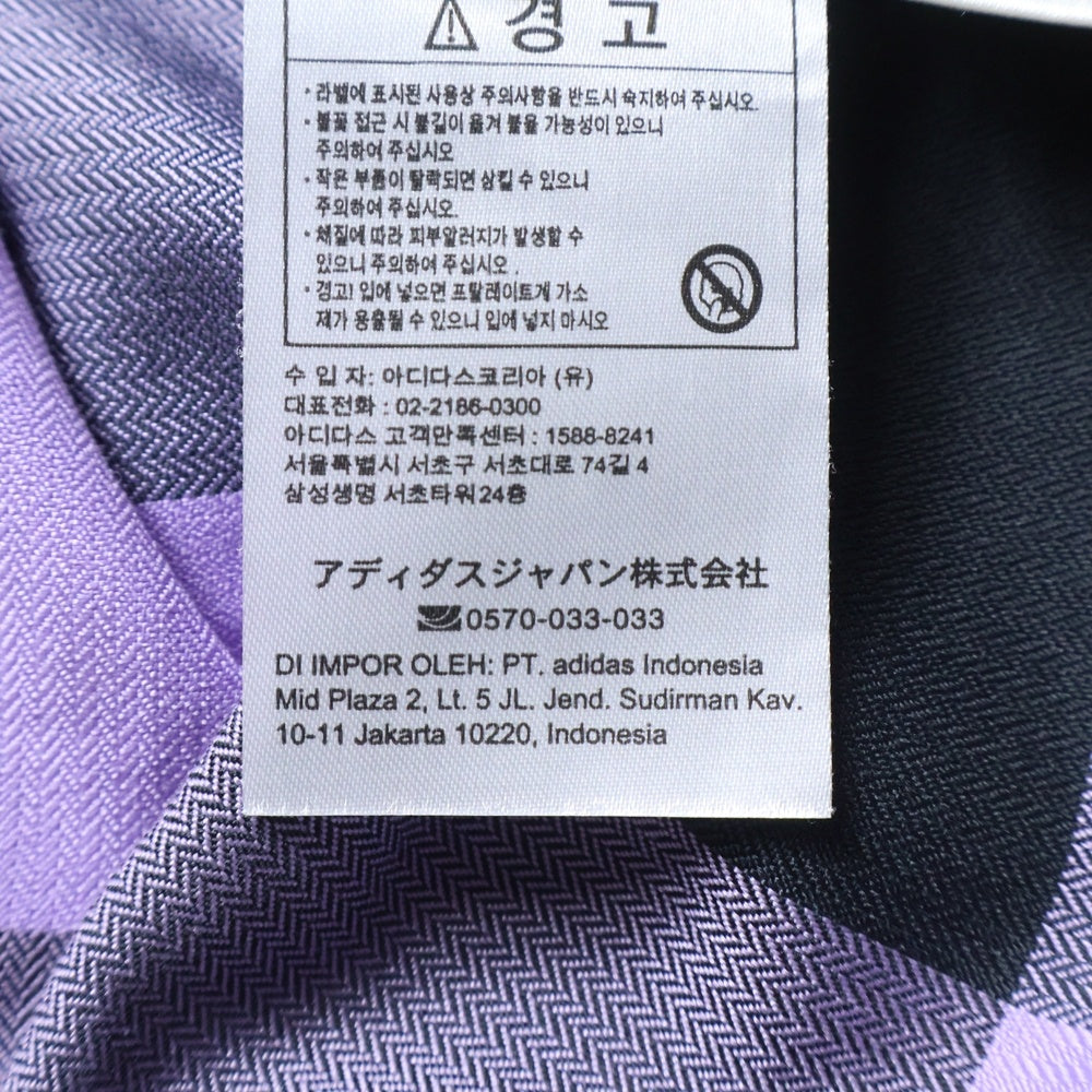 adidas(アディダス) チェック柄 ロングスリーブ レギュラーカラーシャツ パープル/ブラック HS8914