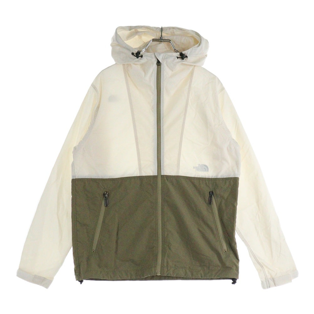 THE NORTH FACE(ザノースフェイス) COMPACT JACKET コンパクト フーデッドナイロンジャケット ホワイト/カーキ NPW72230