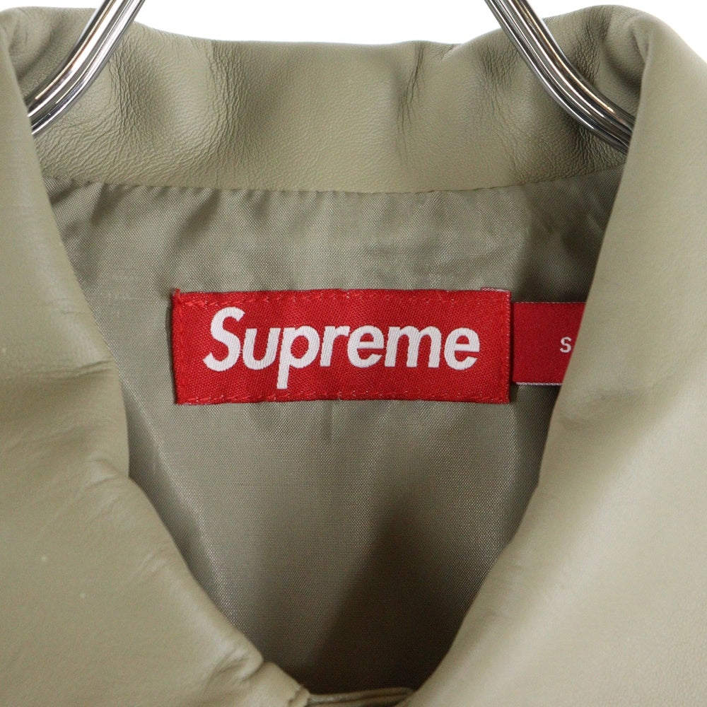 SUPREME(シュプリーム) 23AW S/S Leather Work Shirt ショートスリーブ 半袖 レザーワークシャツ ベージュ