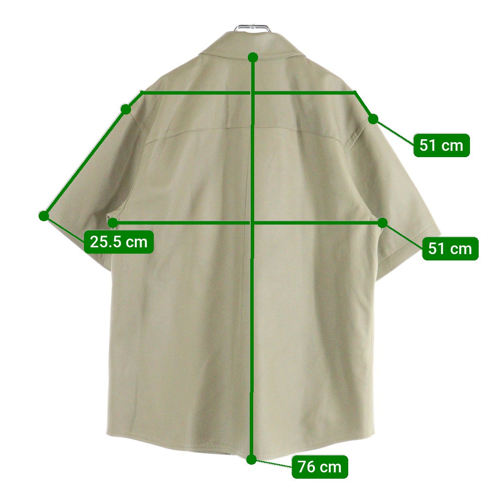 SUPREME(シュプリーム) 23AW S/S Leather Work Shirt ショートスリーブ 半袖 レザーワークシャツ ベージュ