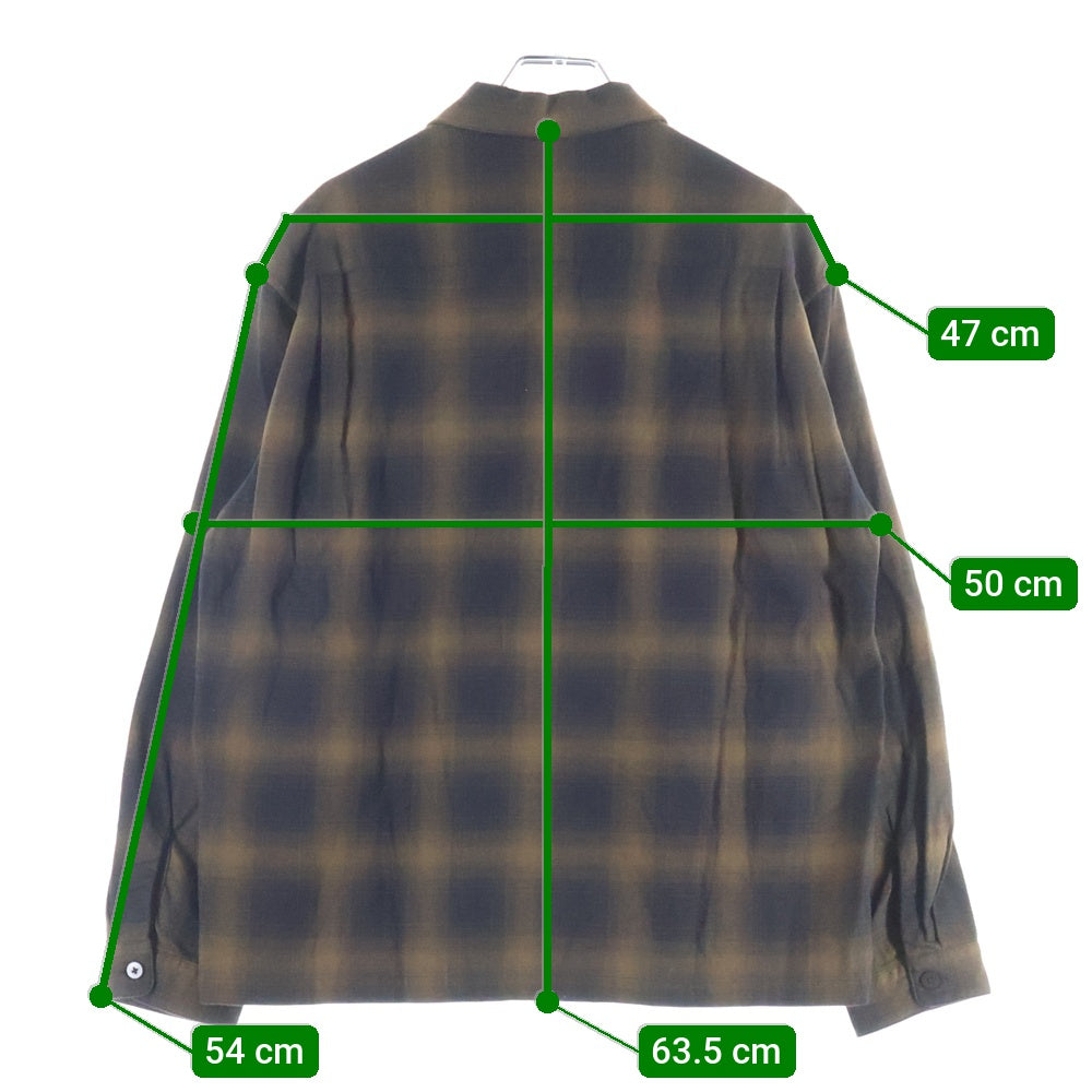 BEAUTY&YOUTH UNITED ARROWS(ビューティーアンドユースユナイテッドアローズ) オンブレチェック ロングスリーブ コットン 長袖シャツ ブラウン 1211-149-7028