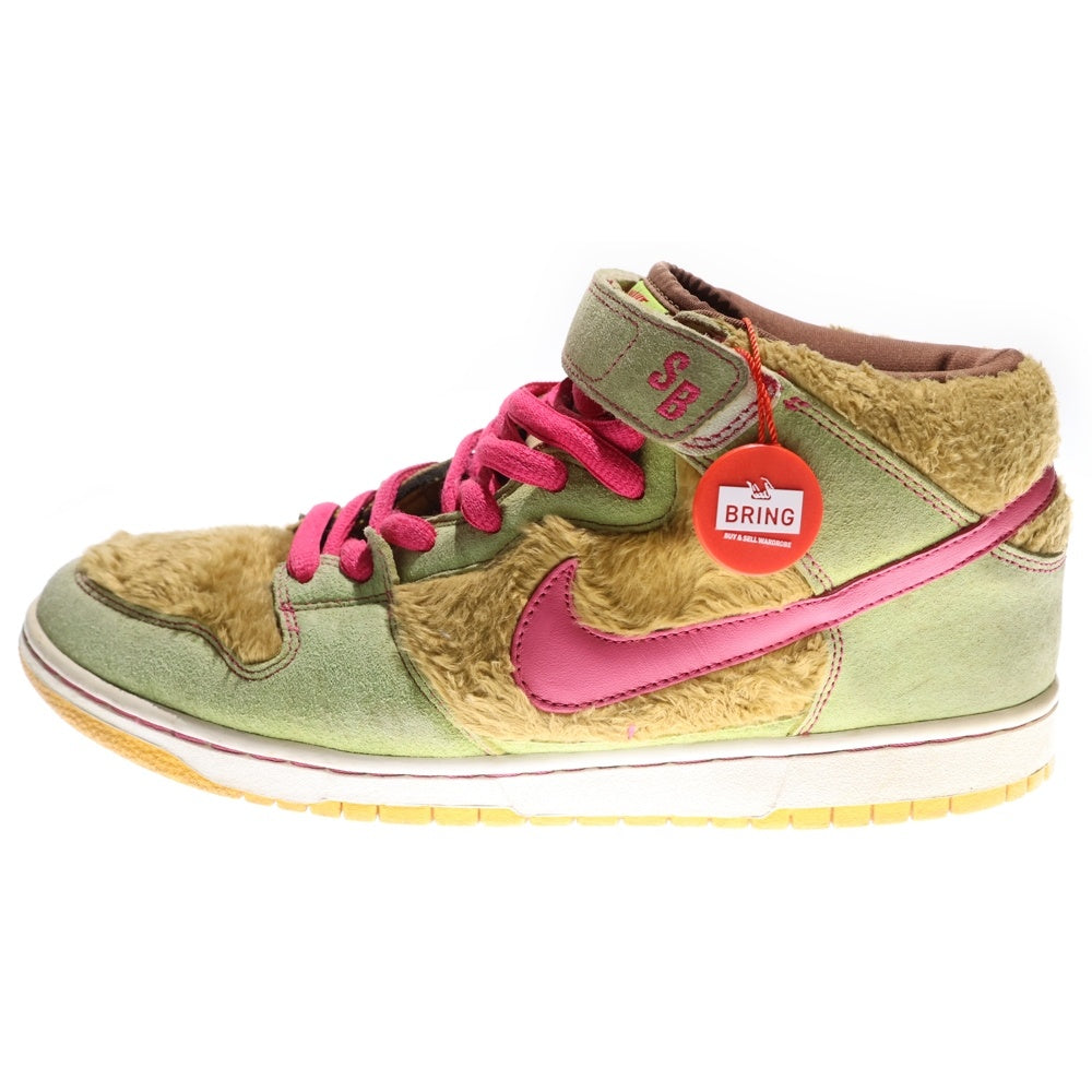 NIKE SB(ナイキエスビー) 【観賞用 2006年製】 DUNK MID MAMA BEAR ダンク ママベア ミッドカットスニーカー グリーン/イエロー US10.5/28.5cm 314381-761