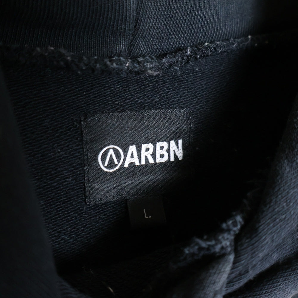 NO BRAND(ノーブランド) ARBN エアボーン プルオーバー バックプリントパーカー フーデットスウェット ブラック ARBN21aw-004