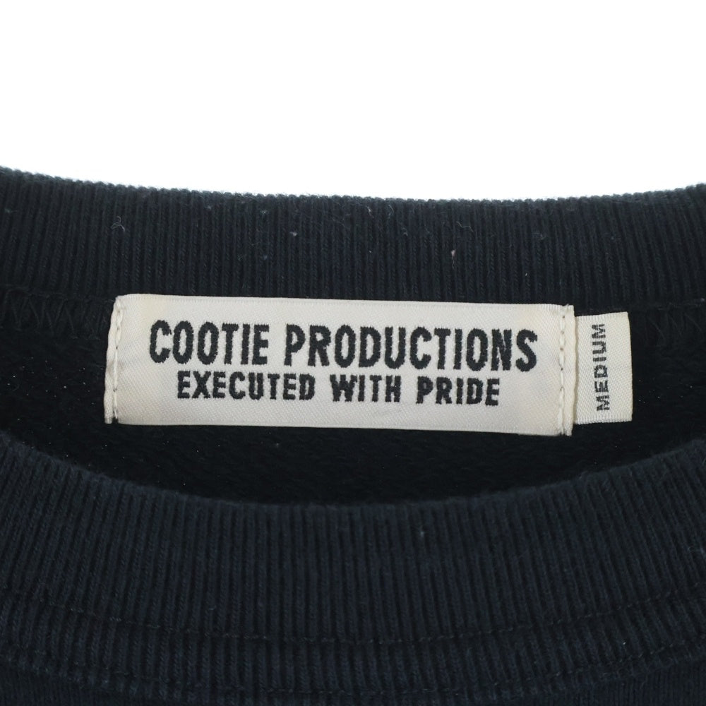 COOTIE PRODUCTIONS(クーティー プロダクションズ) 22AW PRINT SWEAT CREW (JESUS) イエス バックロゴプリント ロングスリーブ クルーネックスウェット ブラック CTE-22S343