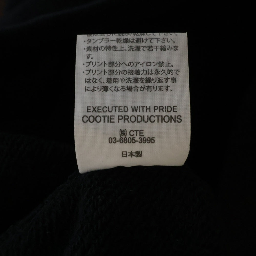 COOTIE PRODUCTIONS(クーティー プロダクションズ) 22AW PRINT SWEAT CREW (JESUS) イエス バックロゴプリント ロングスリーブ クルーネックスウェット ブラック CTE-22S343