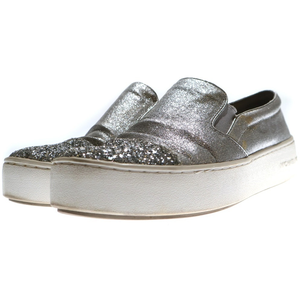 MICHAEL KORS(マイケルコース) SILVER LEATHER SNEAKERS シルバーレザー ローカットスニーカー HX18F
