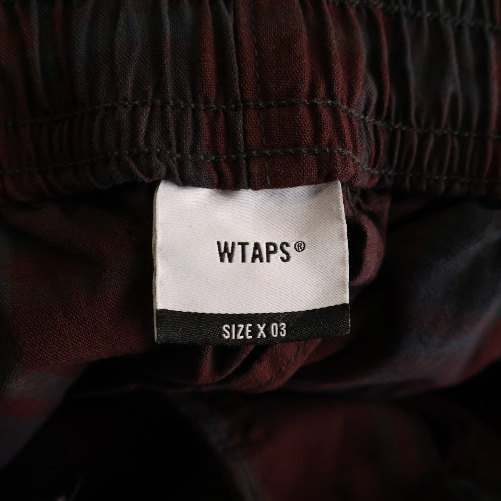 WTAPS(ダブルタップス) 20SS FROCK TROUSERS COTTON POPLIN TEXTILE コットンポプリン テキスタイル フロックトラウザーズ チェックパンツ レッド 201BRDT-PTM04