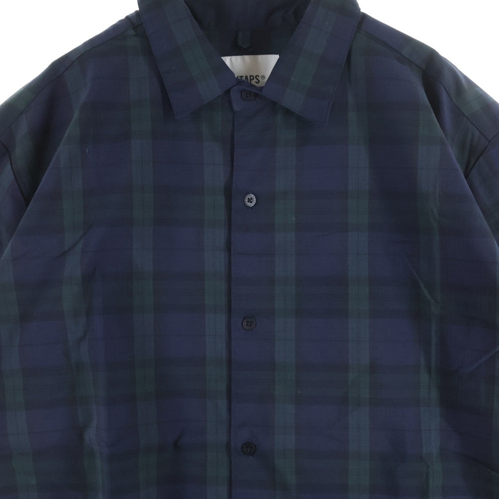 WTAPS(ダブルタップス) 21SS UNION 01 SHIRT ユニオン チェック 半袖シャツ ネイビー/グリーン 211TQDT-SHM03