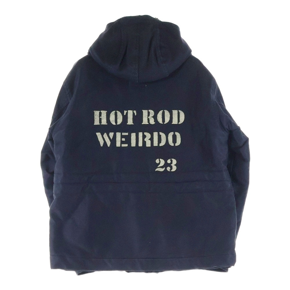 weirdo(ウィアード) 17AW HOT WRD COAT 両面プリント フーデッド ホット ウィアード ジャーマンコードコート ネイビー WRD-17-AW-04