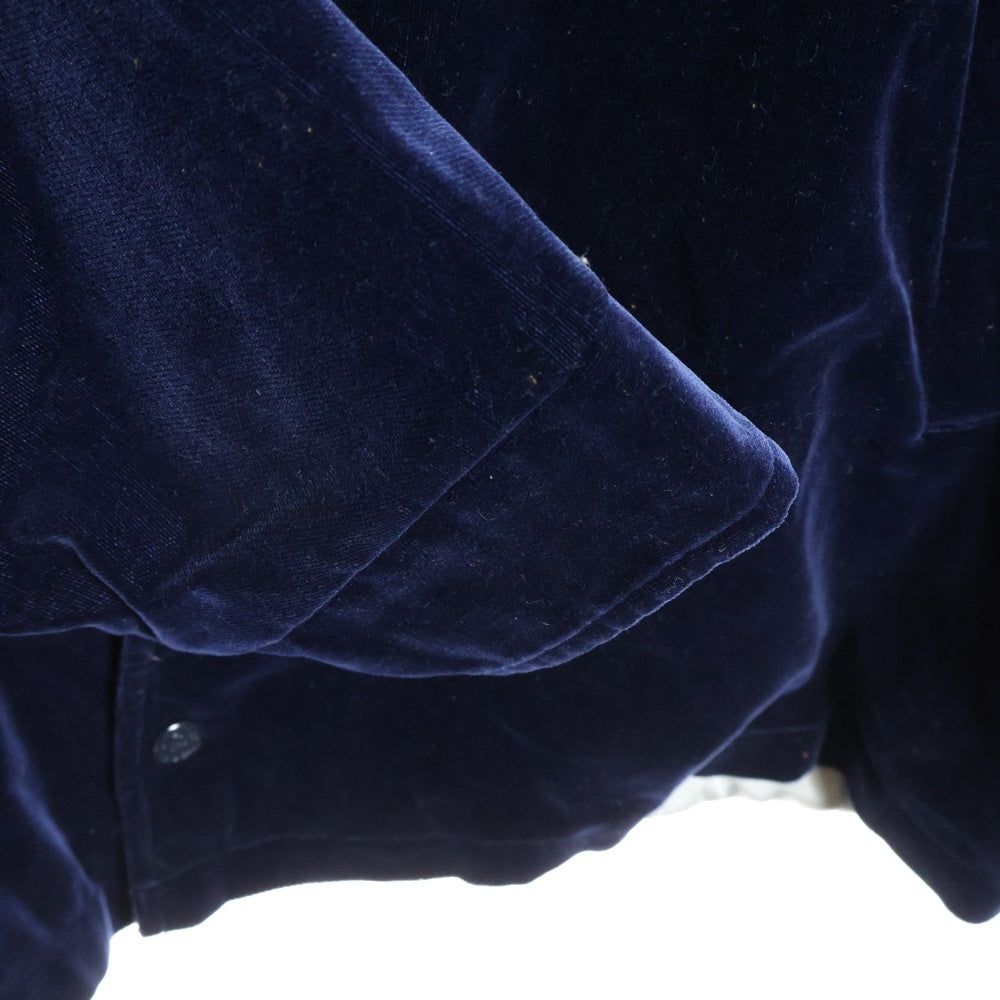 TENDERLOIN(テンダーロイン) バックロゴ刺繍 ベロア ボタンダウン