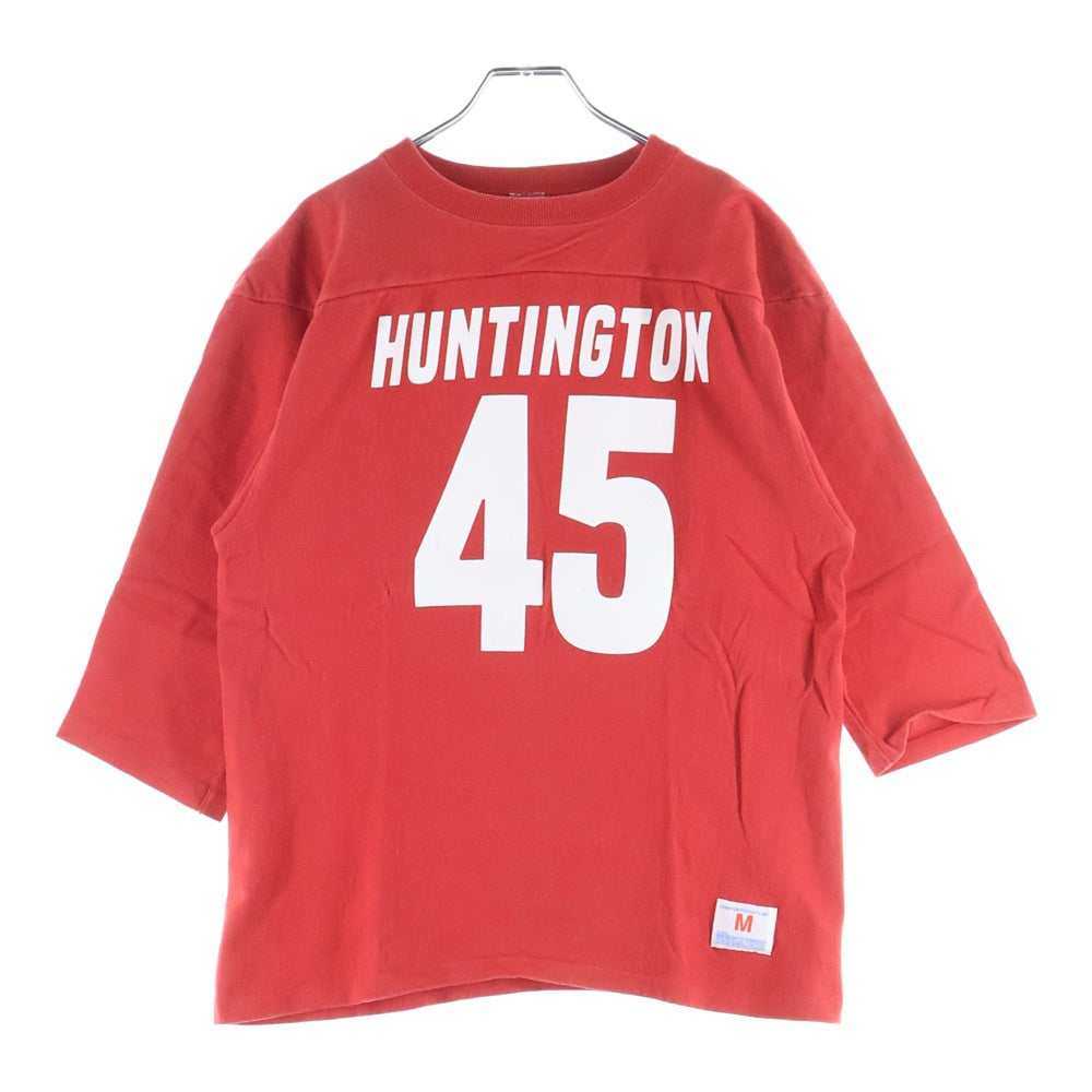 CHAMPION(チャンピオン) ×STANDARD CALIFORNIA スタンダード カリフォルニア 染み込みプリント 7分丈 半袖フットボールTシャツ カットソー レッド