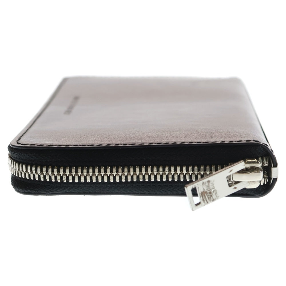 JOHN LAWRENCE SULLIVAN(ジョンローレンスサリバン) LEATHER LONG WALLET カウハイド レザー ジップアップロングウォレット 長財布 ブラック/シルバー JLS-08-04 レディース