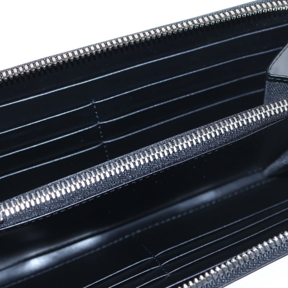 JOHN LAWRENCE SULLIVAN(ジョンローレンスサリバン) LEATHER LONG WALLET カウハイド レザー ジップアップロングウォレット 長財布 ブラック/シルバー JLS-08-04 レディース