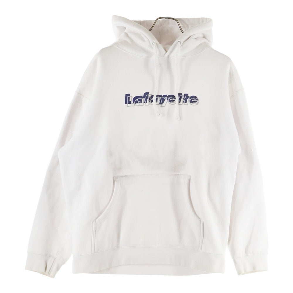 Lafayette(ラファイエット) センターロゴ エンブロイダリー フーデットスウェットパーカー ホワイト/ネイビー
